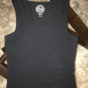 Black racer back crop top